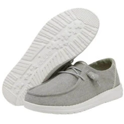 Hey Dude Wendy Youth - Chambray Braided Grey -Shoe Promotion Store girls hey dude wendy chambray slip on sneaker 130123327 grey bottom top 70625.1652906091 58037.1653336672