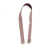 Joy Susan Guitar Strap - Embroidered Pink & Gray Wave