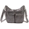 Baggallini Modern Everywhere Hobo - Silver Metallic Vegan Suede
