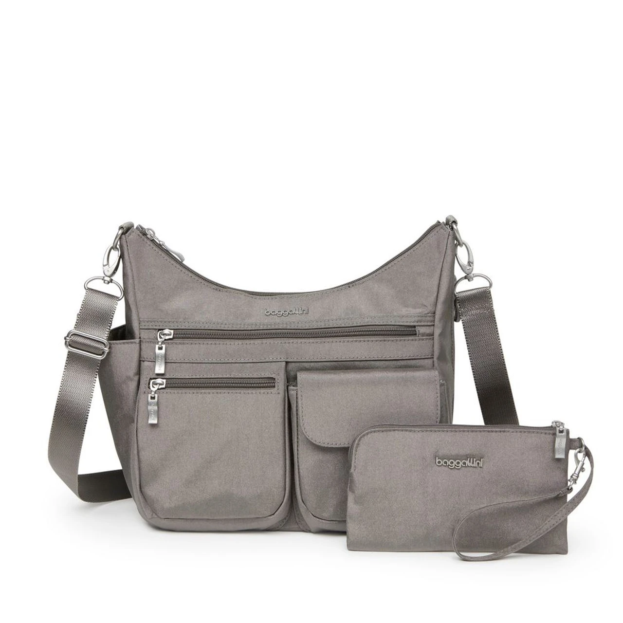 Baggallini Modern Everywhere Hobo - Sterling Shimmer 1 Baggallini Modern Everywhere Hobo - Sterling Shimmer